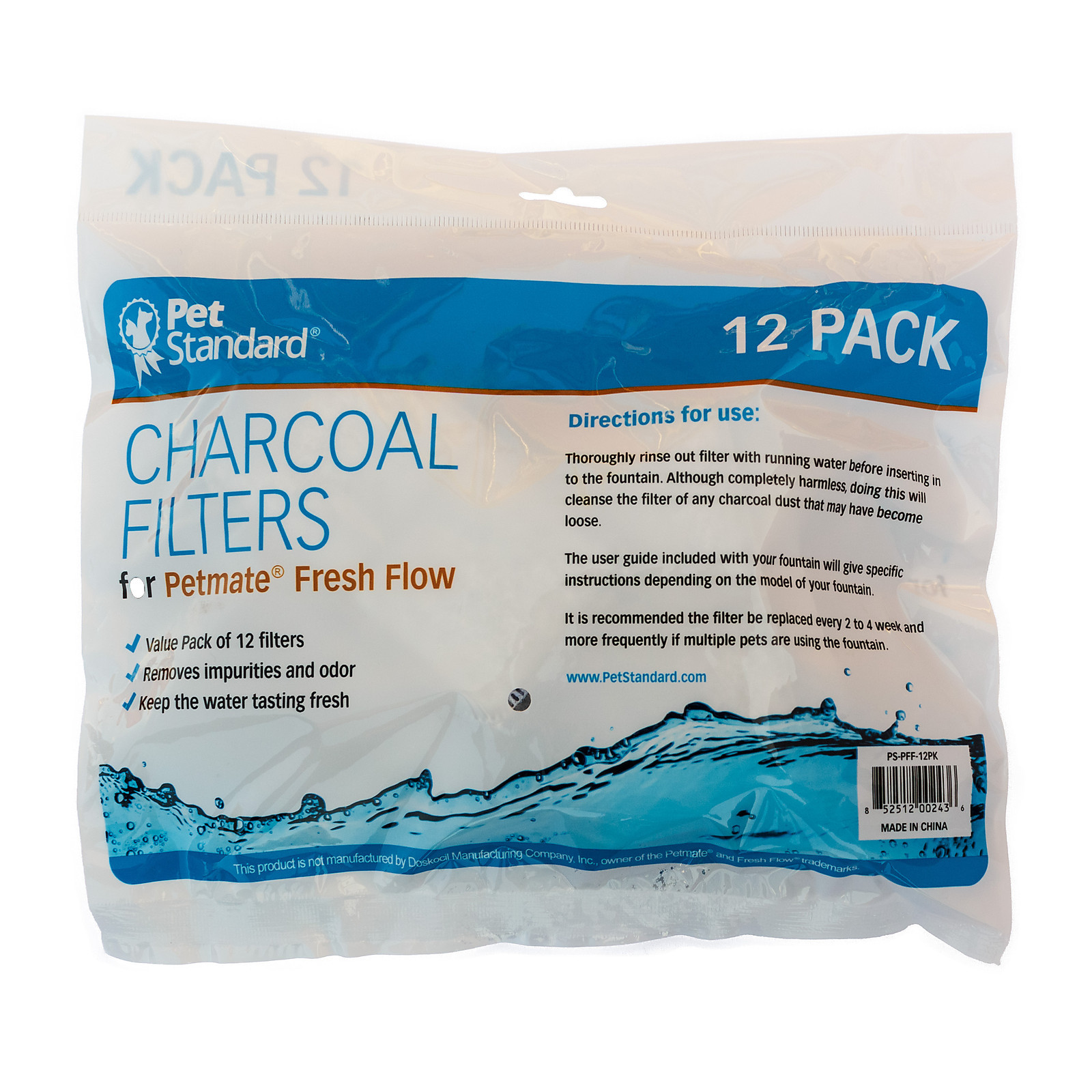 Filters for Petmate Fresh Flow Pet Fountains, Pack of 12