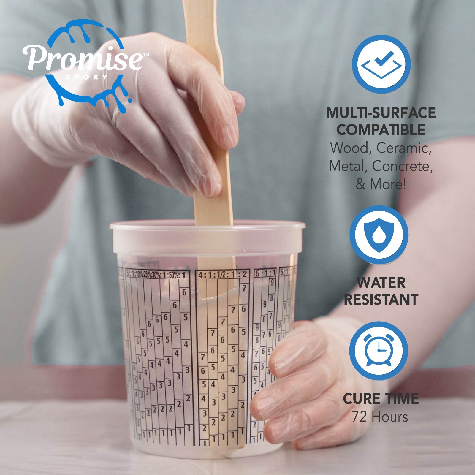 Promise Epoxy - 1 Gallon Kit of Crystal Clear Table Top Epoxy Resin