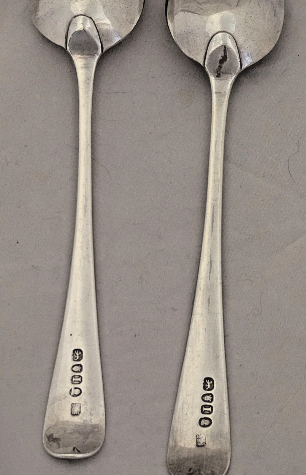 (2) Matching Peter Ann William Bateman Sterling Silver Tablespoons London 1804