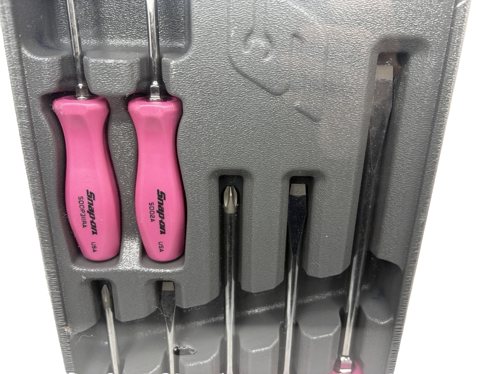 Snap On Tools Pink Hard Handle Combination Screwdriver Set SDDX70APP 7 Piece New