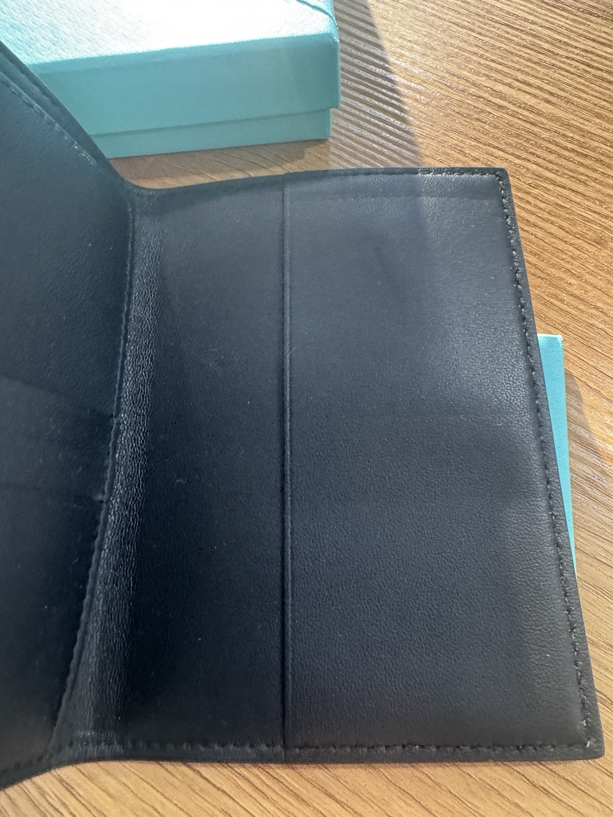 Tiffany TIFFANY & Co. Card case Passport Case Black Leather