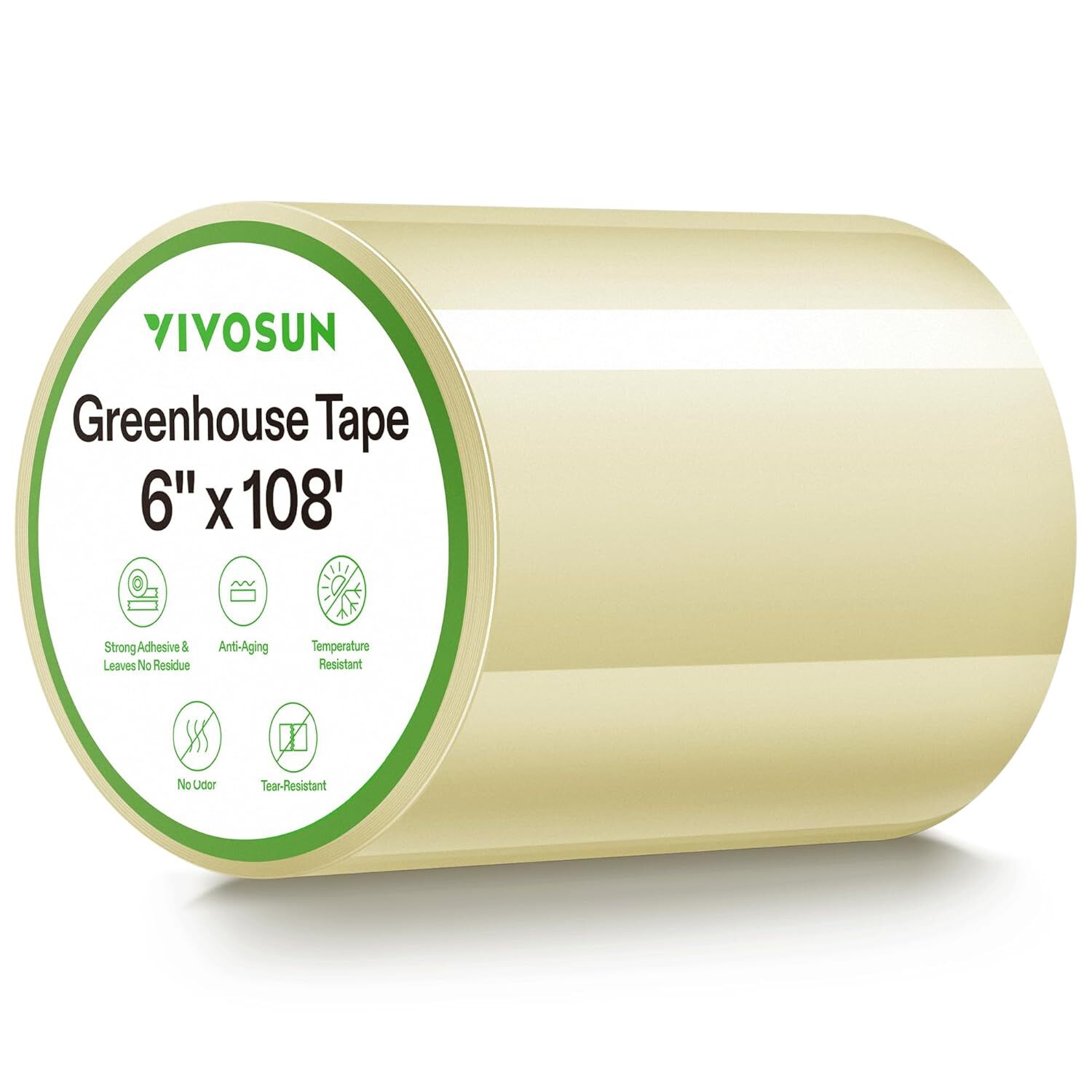 VIVOSUN 6"x108FT Greenhouse Damage Repair Tape, Clear Repair Poly Film Patch