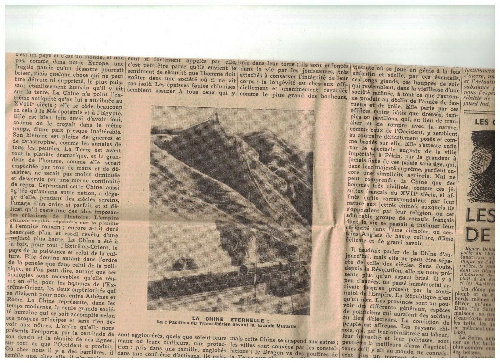 Les Nouvelles Litteraires Artistiques et Scientifiques January 2 1937 China