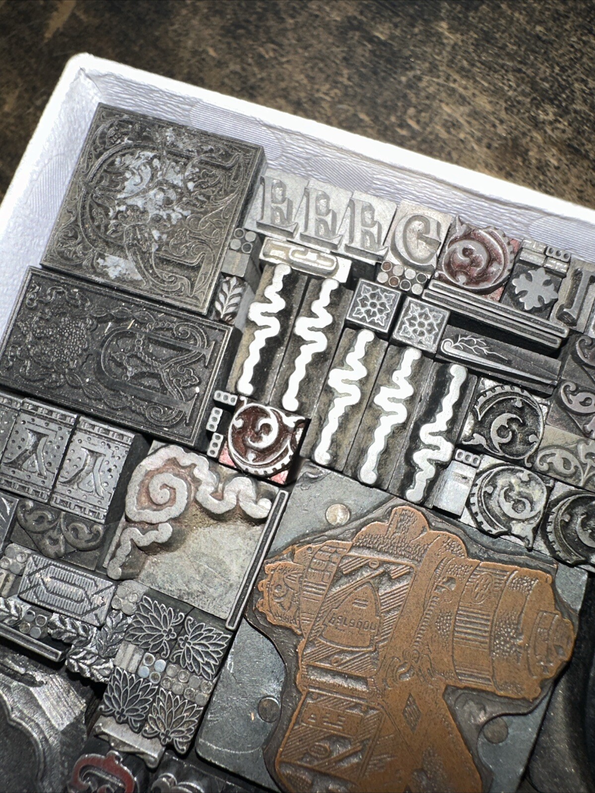 Printing Blocks Lead Ornamentals Borders Dingbats. Beautiful Variety!! #QQ