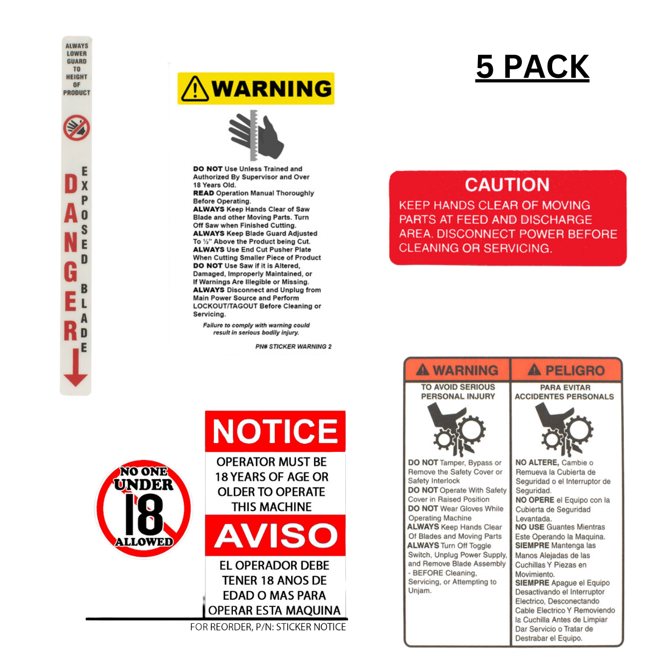 VARIOUS SAFETY STICKERS