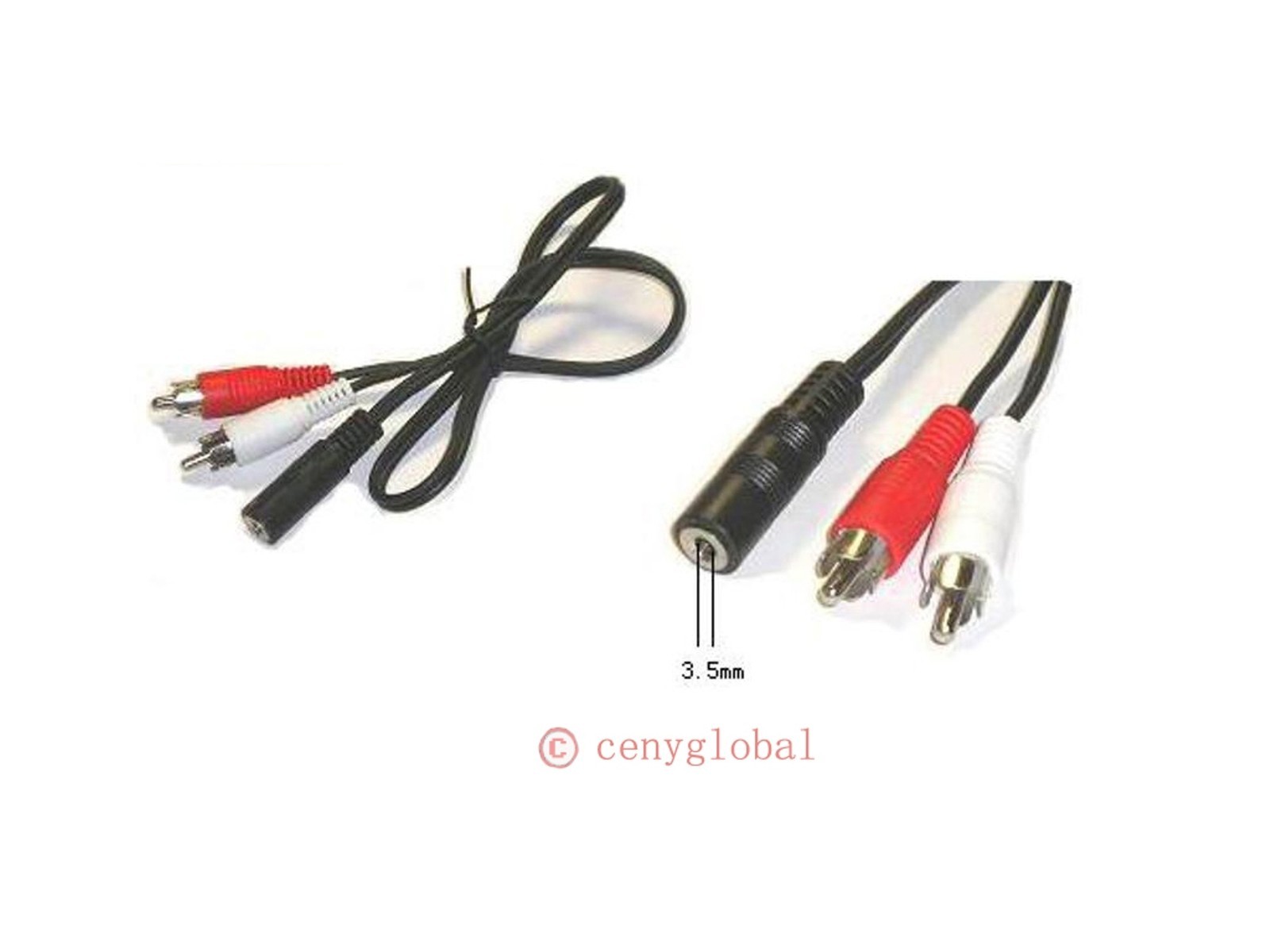 3.5mm AUX Cord to 2-RCA Stereo Audio Cable U-VERSE For VIZIO Sound Bar Subwoofer