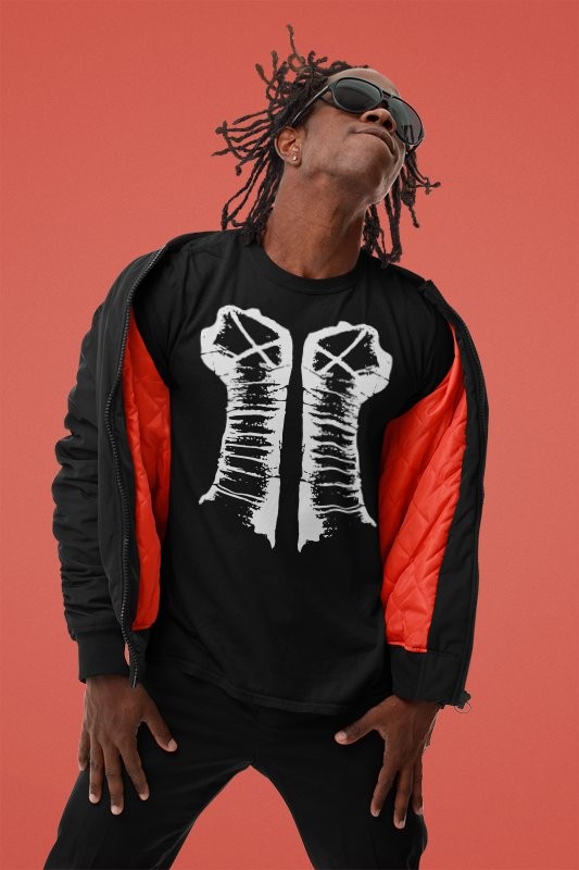 CM PUNK White Fists Mens Black T-shirt