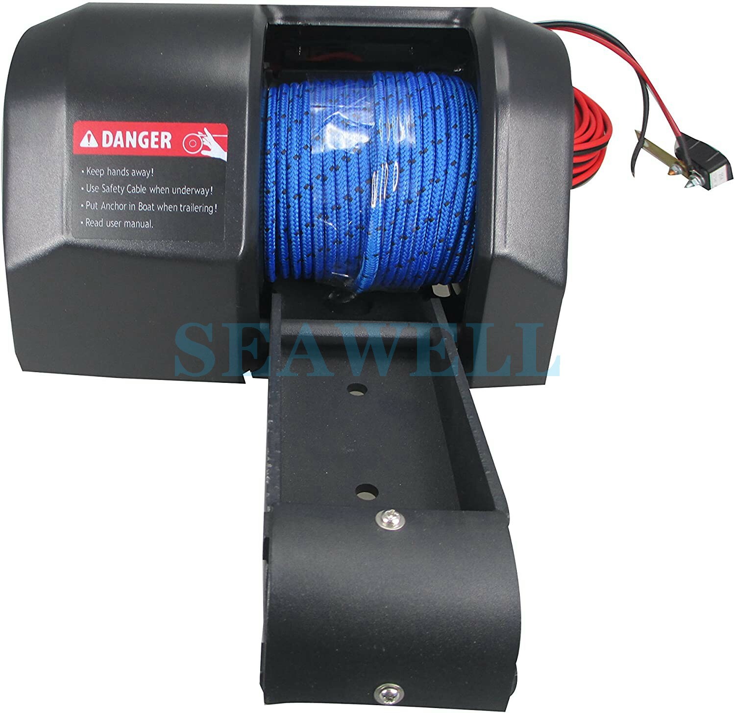 35 LBs Boat Saltwater Electric Anchor Winch With Wireless Remote Control black