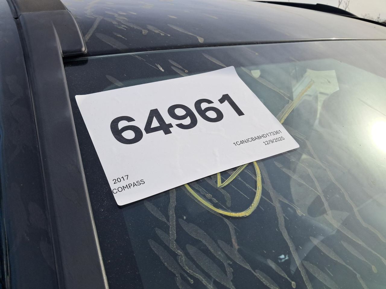 2017 Compass Driver Side Curtain Roof Airbag Used OEM 95000 Miles 253-03327L