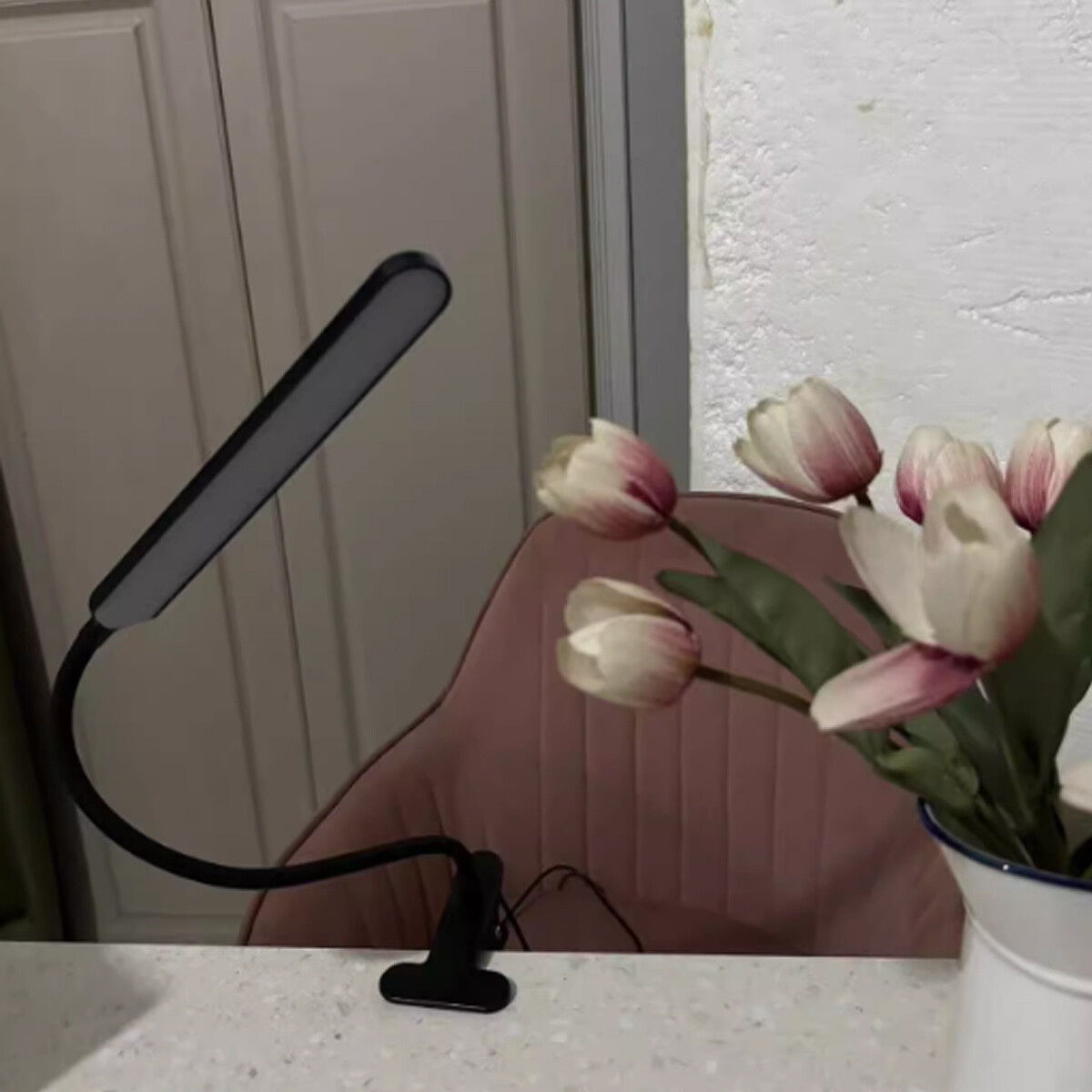 LED Desk Lamp Adjustable Swing Arm Lamp with Clamp Eye-Caring Reading Desk Light