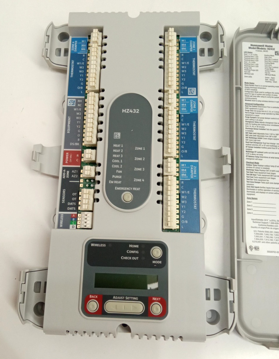 Honeywell TrueZone HZ432 Panel Multi-Stage 4-Zones 3H/2C 18-30VAC 50/60Hz
