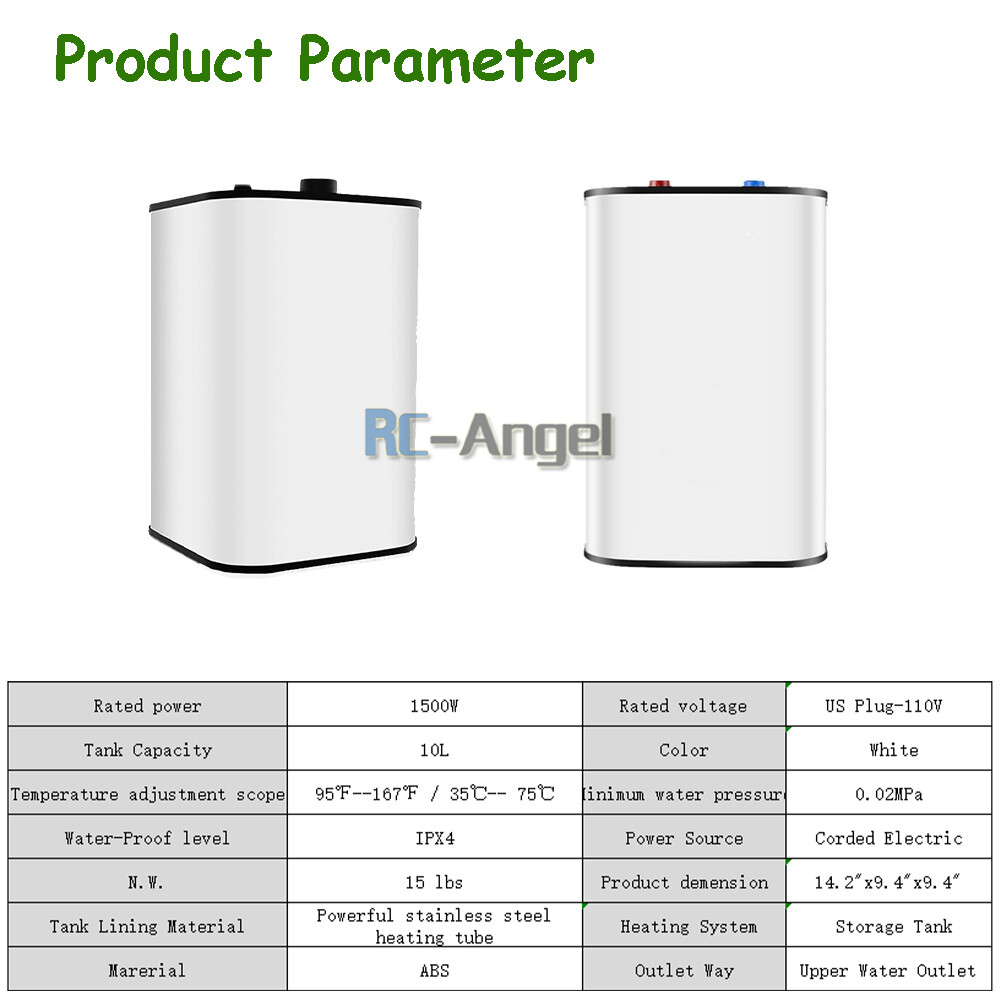 110V Mini Hot 10L Electric Tank Water Heater Kitchen Bathroom Home 95°F-167°F US