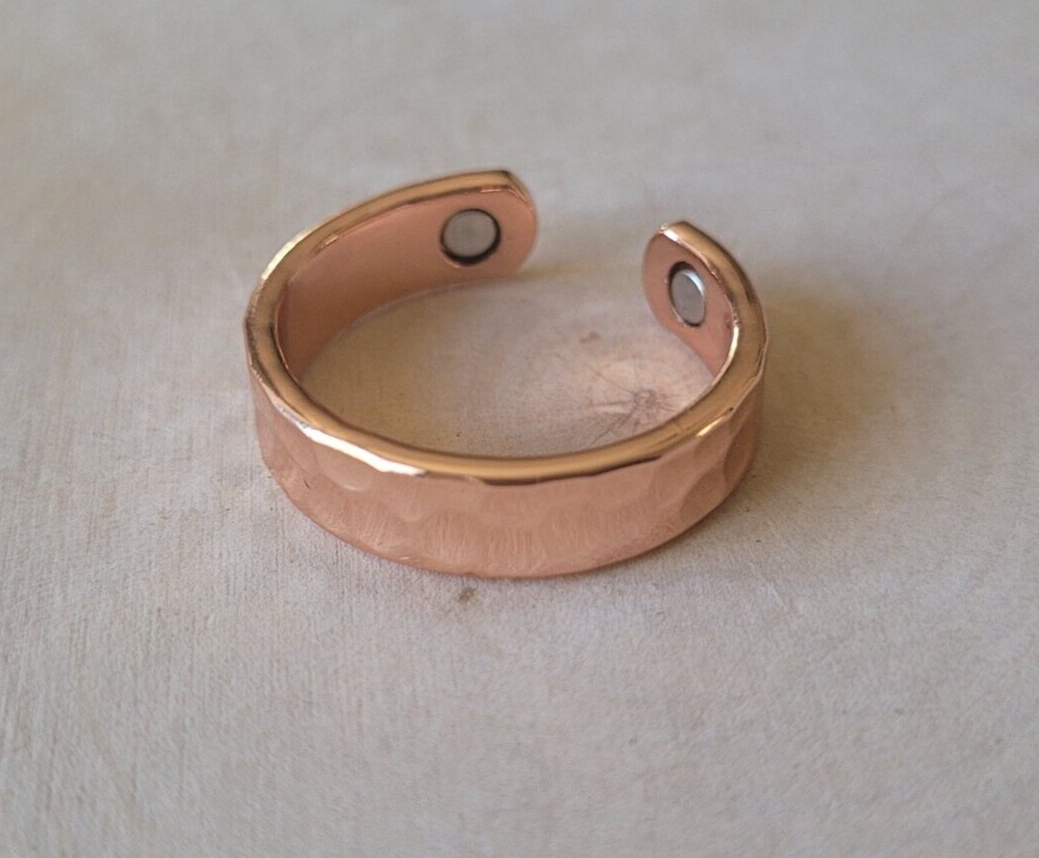 Pure Copper Magnetic Ring - Men Women Arthritis Adjustable Ring Hammered