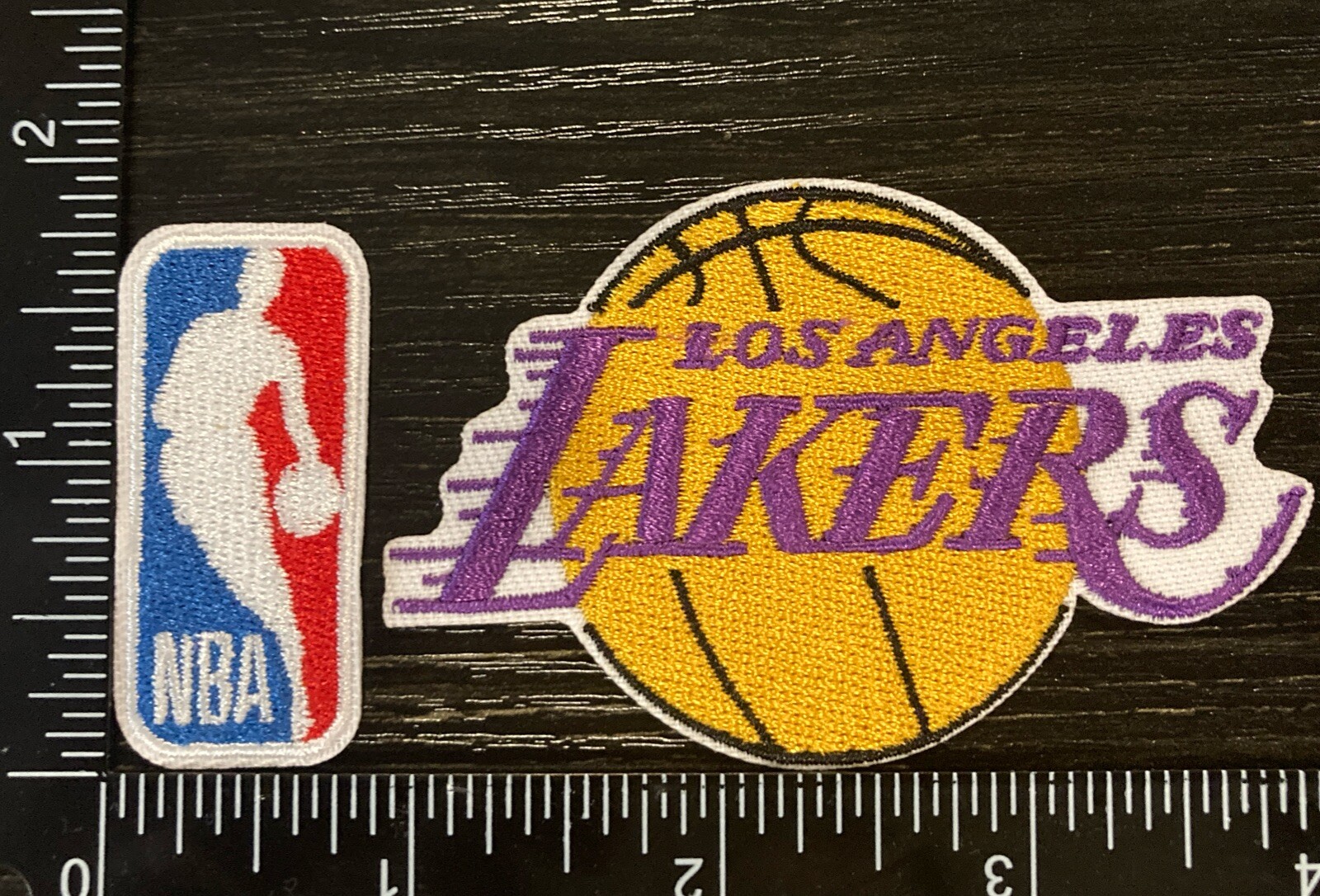 LOS ANGELES LAKERS PLUS NBA LOGO IRON ON EMBROIDERED PATCHES BASKETBALL