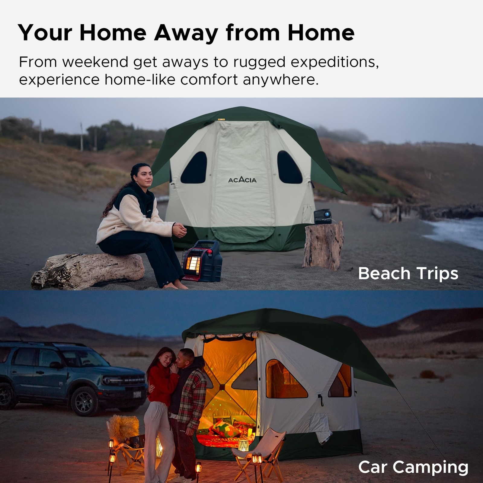Space Acacia Lite Camping Tent | 2/3/4/8 Person Pop Up Tents for Camping | Li...