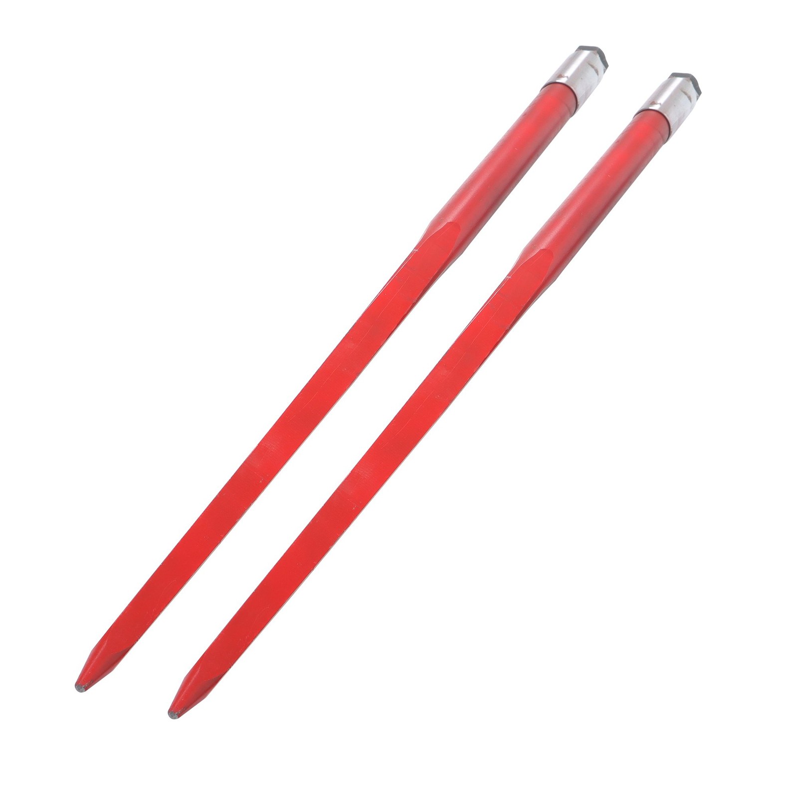 Hay Bale Spear 49" 4500 lbs Capacity 2Pcs Spike Fork For Tractors Loaders Red