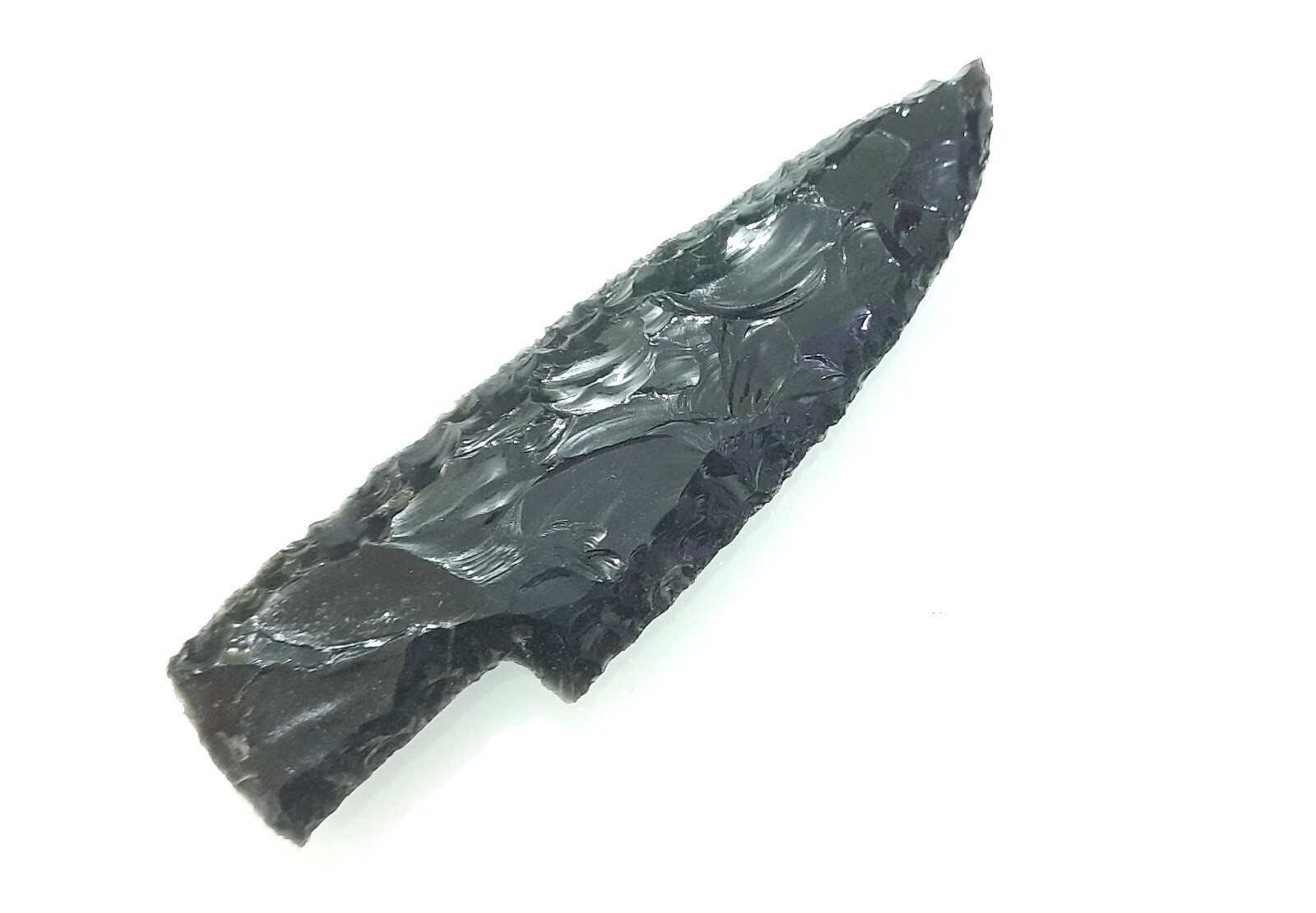 Black Obsidian crafted arrowhead knife 5 inch beautiful inbuilt handle to hold