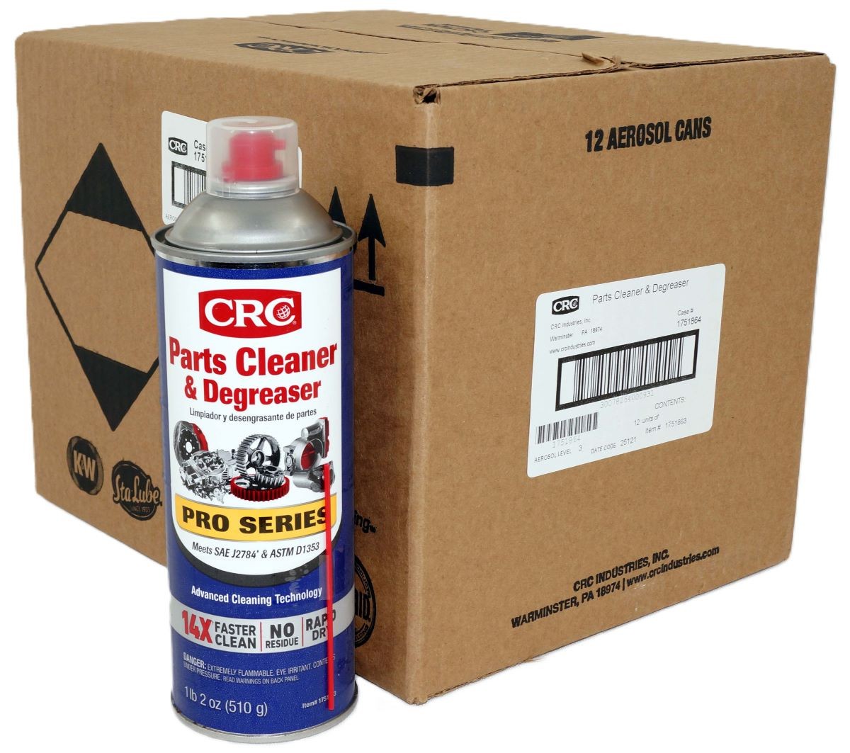 Case of 12 CRC Automotive Parts Cleaner and Degreaser Pro Series 18 oz 1751863