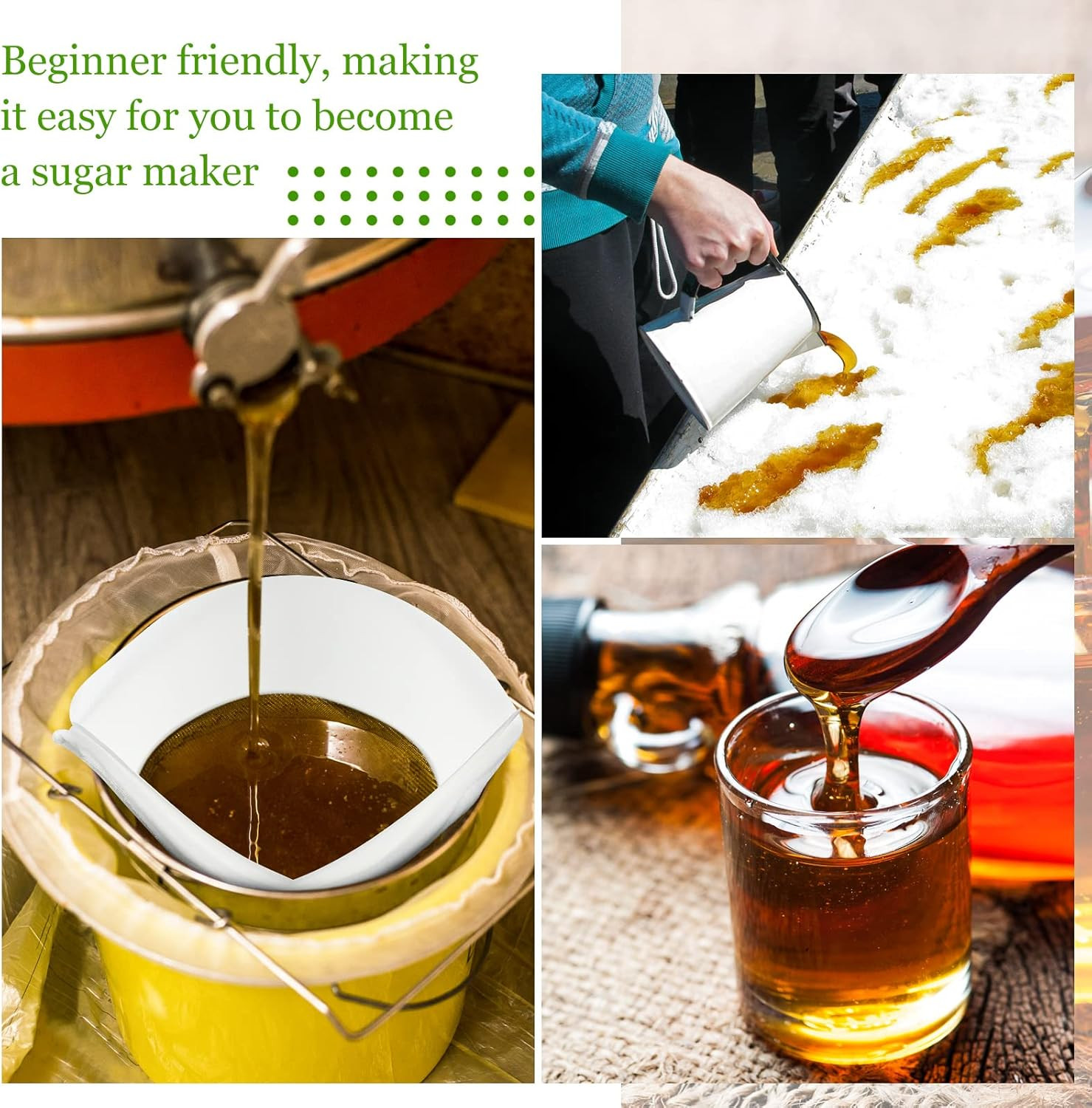 11 Pieces Maple Syrup Filter Set Maple Syrup Reusable Synthetic and Pre Filters