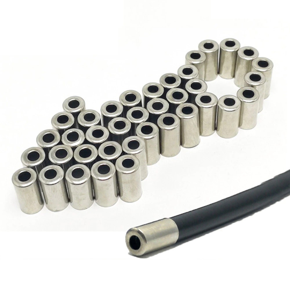 100x Bike Cable End Caps Brake Shifter Cover Housing Ferrules Silver Aluminum