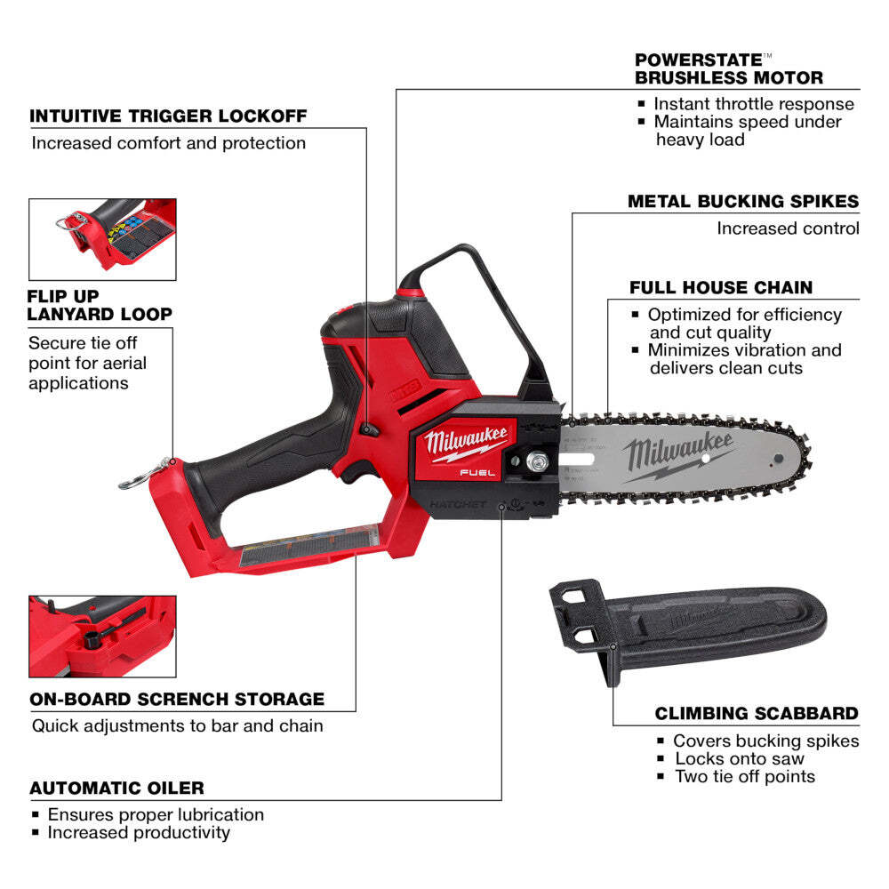 Milwaukee 3004-20 M18 FUEL 18V HATCHET 8" Cordless Pruning Saw - Bare Tool