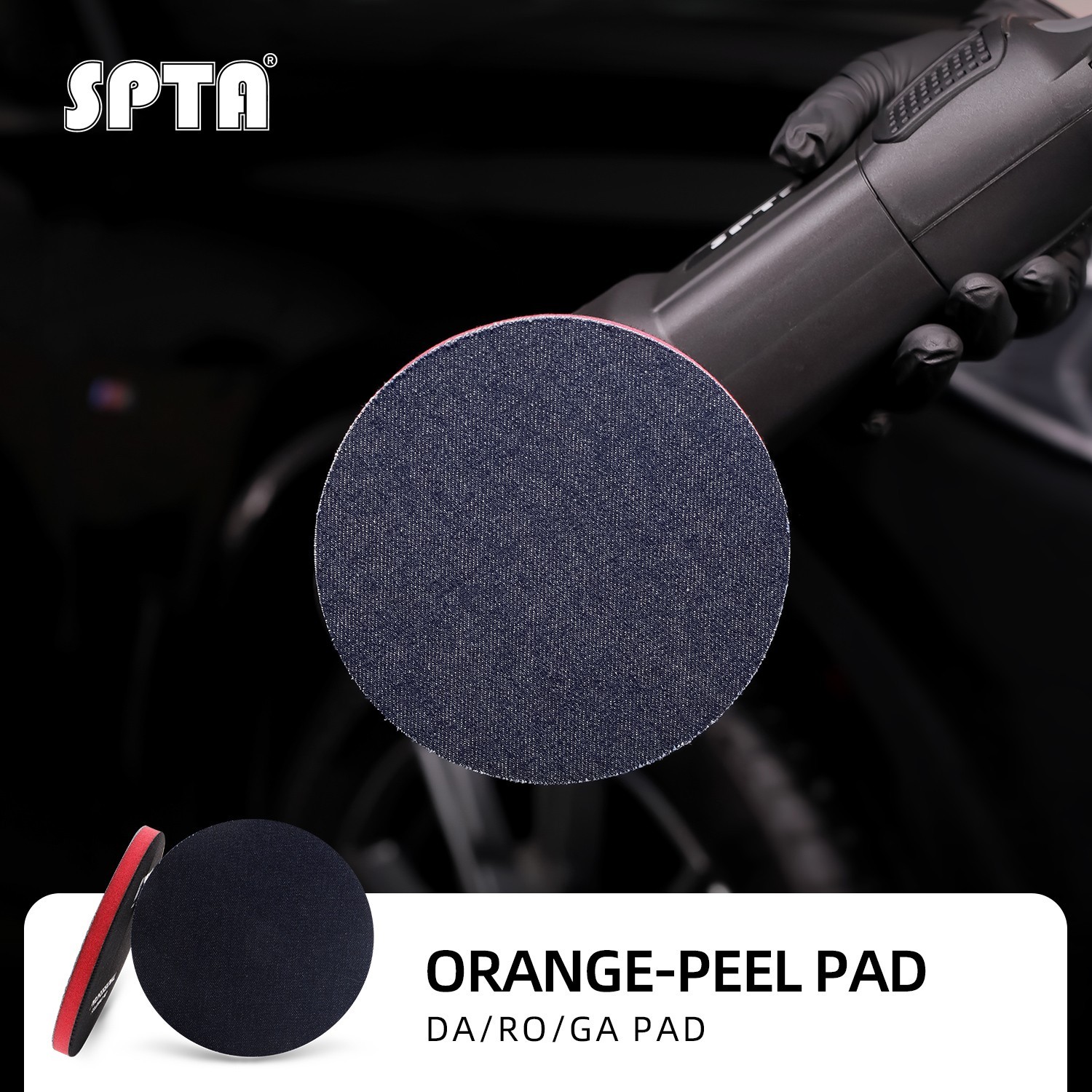 SPTA 1Pc 3/5/6 inch 1000 Grit Orange Peel Remover Denim Hook Loop Polishing Pad