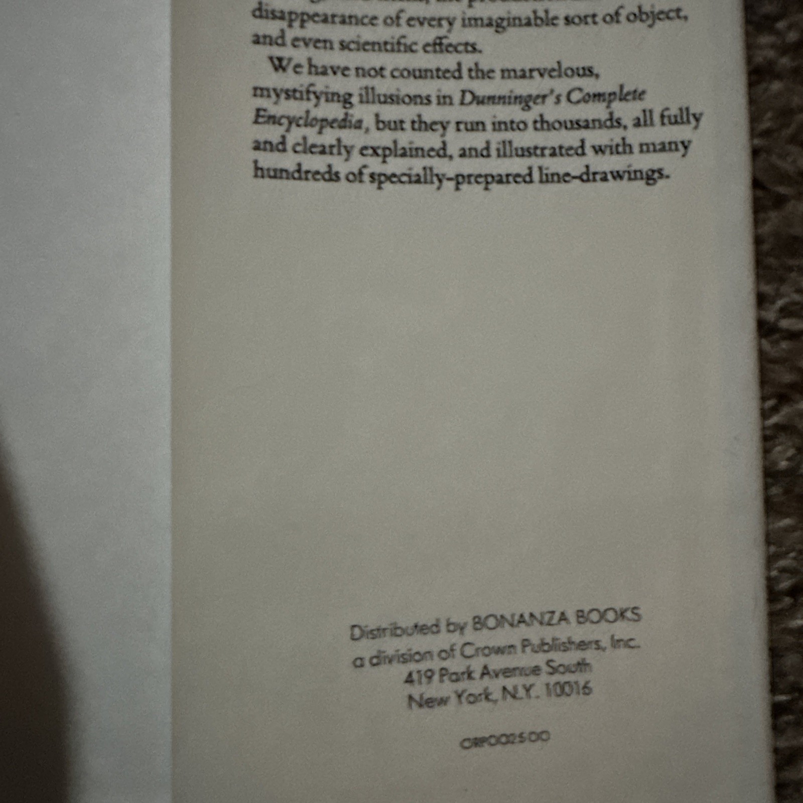 Dunninger’s Complete Encyclopedia of Magic Book Magic Mentalism Tricks T