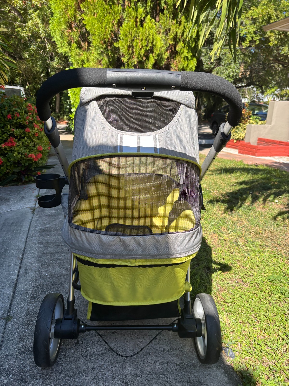 IBIYAYA Pet Stroller - Medium 4-Wheel Luxury Dog-Cat Stroller with Two Openings