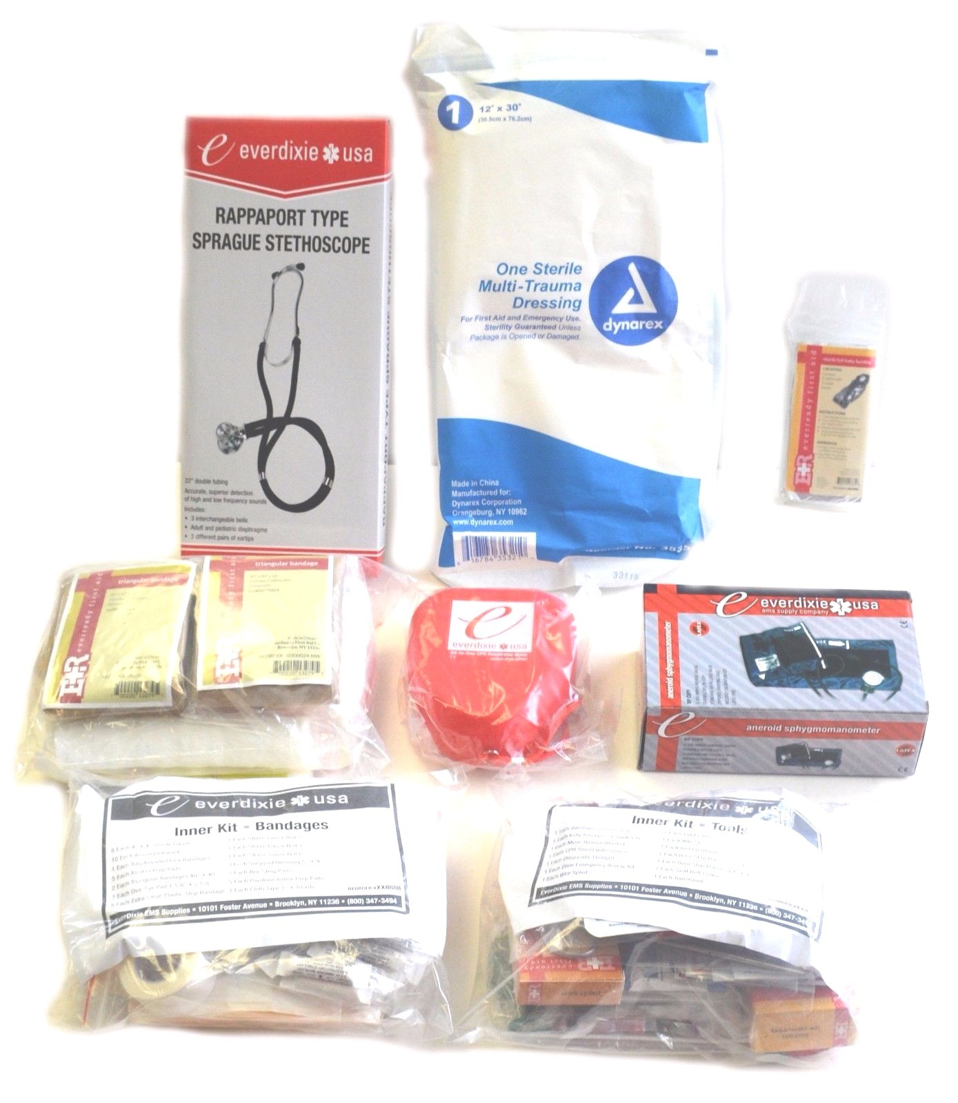 First Responder Paramedic Trauma Emergency Medical Kit Fully Stocked Bag