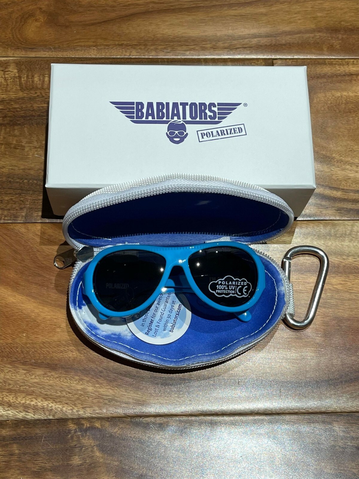 Babiators Supersonic Blue Stripe Age 3-7+ Polarized Toddler Sunglasses BAB-062