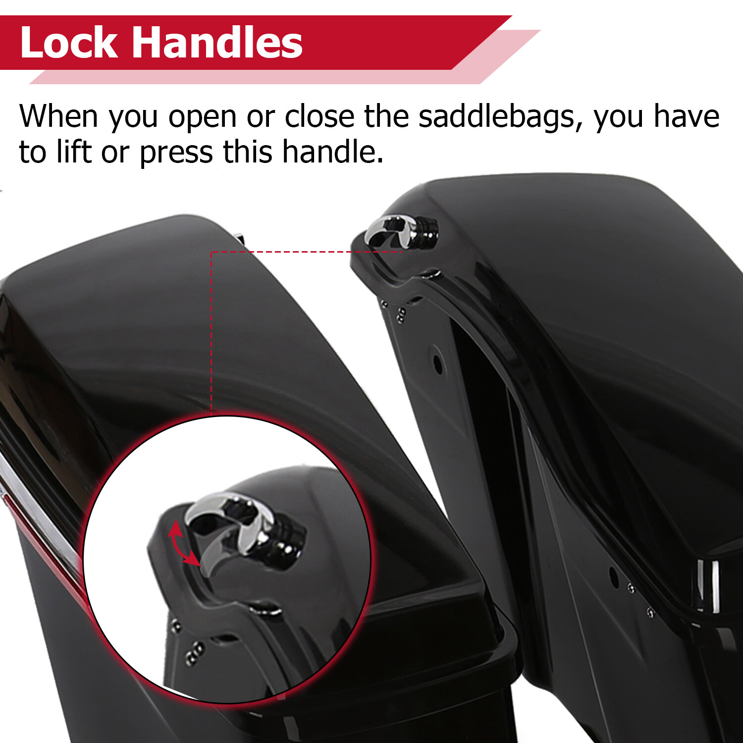 5" Stretched Extended Hard Saddle Bags For Harley Touring Road Glide 2014-2023