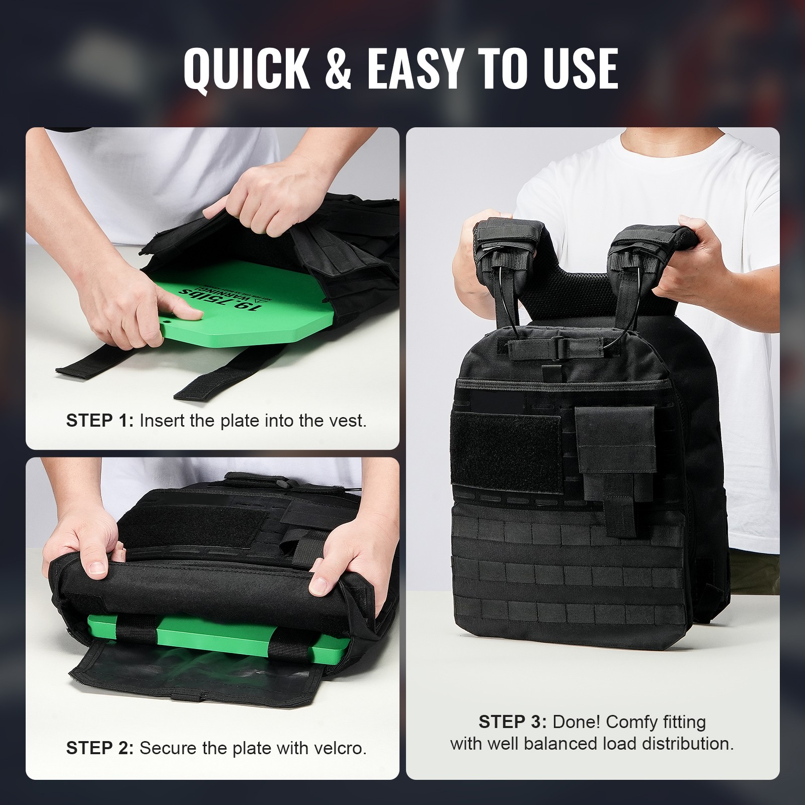 Weight Vest Plates for Strength Training Running Workout 2x19.75 LB Plates