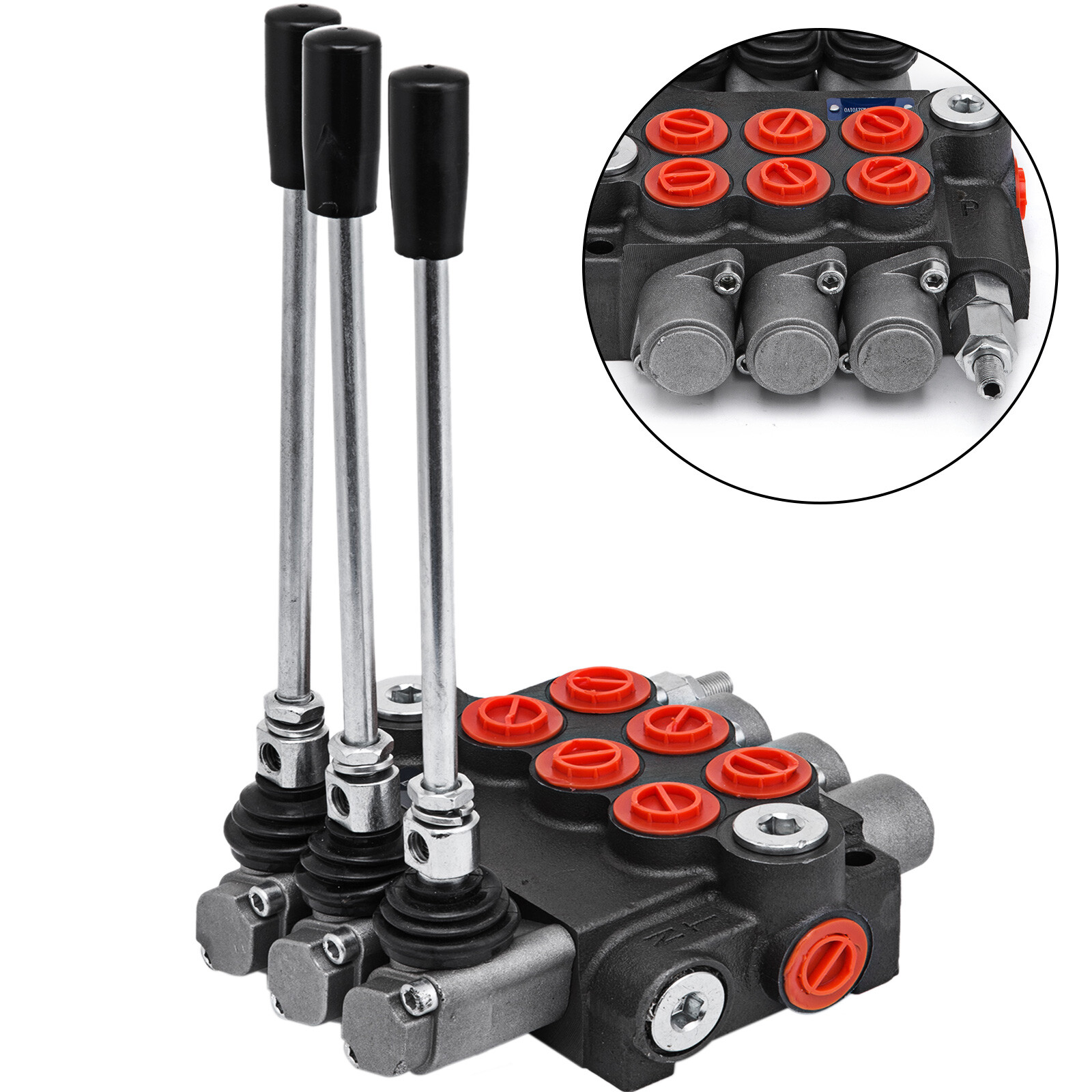 VEVOR 3 Spool Hydraulic Directional Control Valve 11GPM Double Acting Adjustable