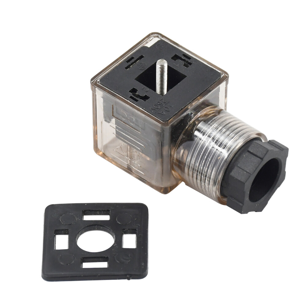 DIN 43650 Type-A 3 Prong Connector Plug For Solenoid Valve Coil DC 12V 24V