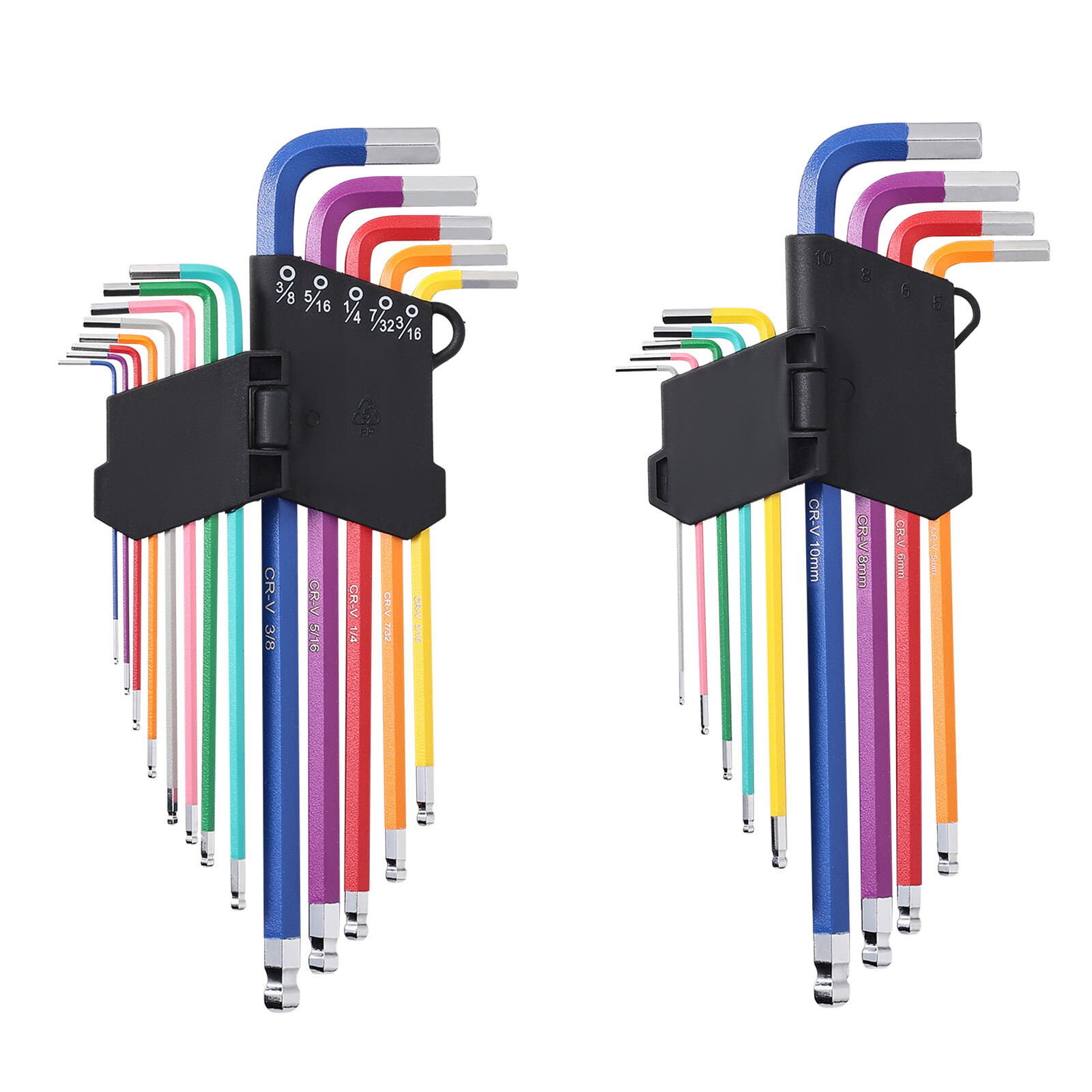 Hex Key Allen Wrench Set 22pcs SAE and Metric Long Arm Ball End Key Set