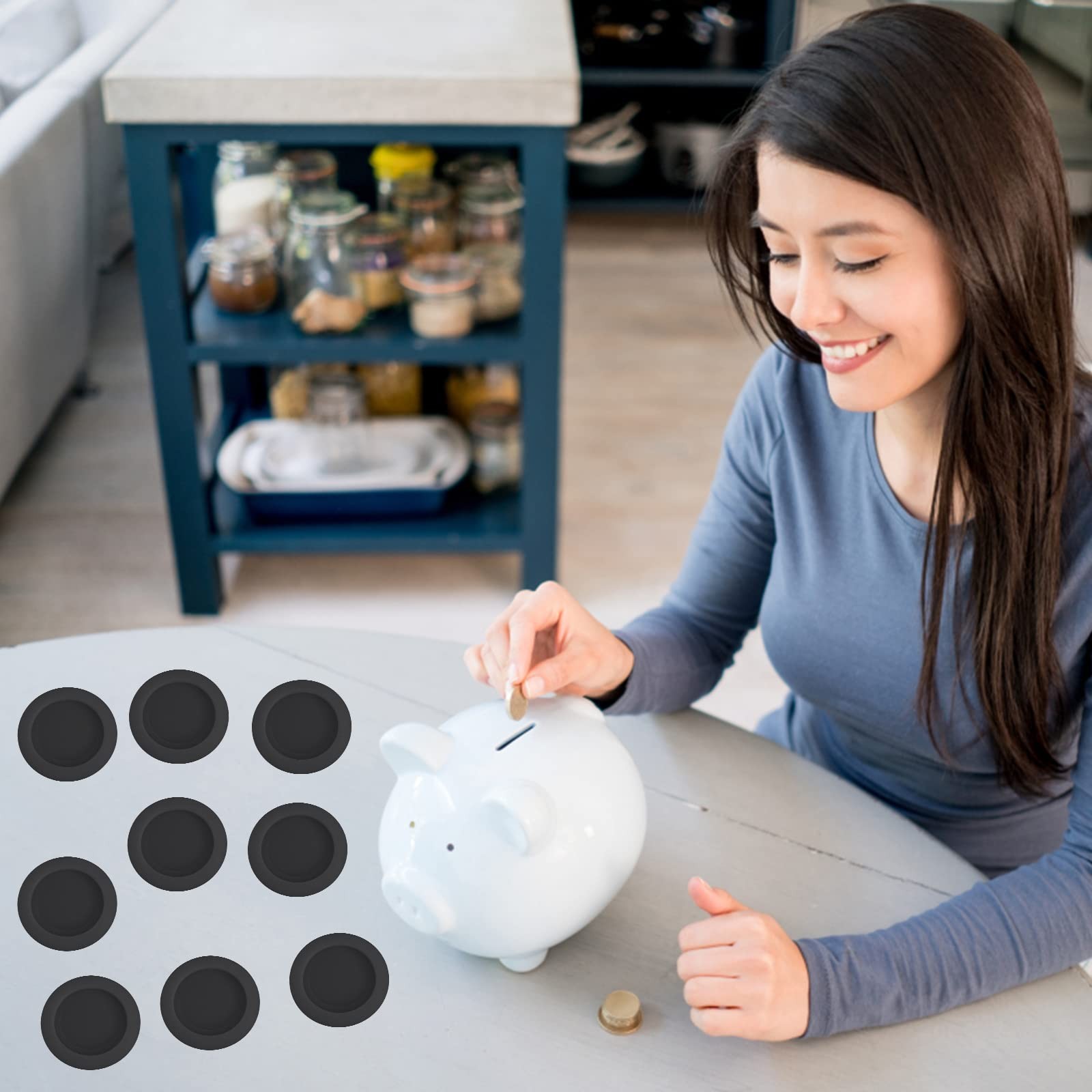 20 Pcs 5 Sizes Rubber Piggy Bank Stopper Saving Box Plug for Coin Bank Saving