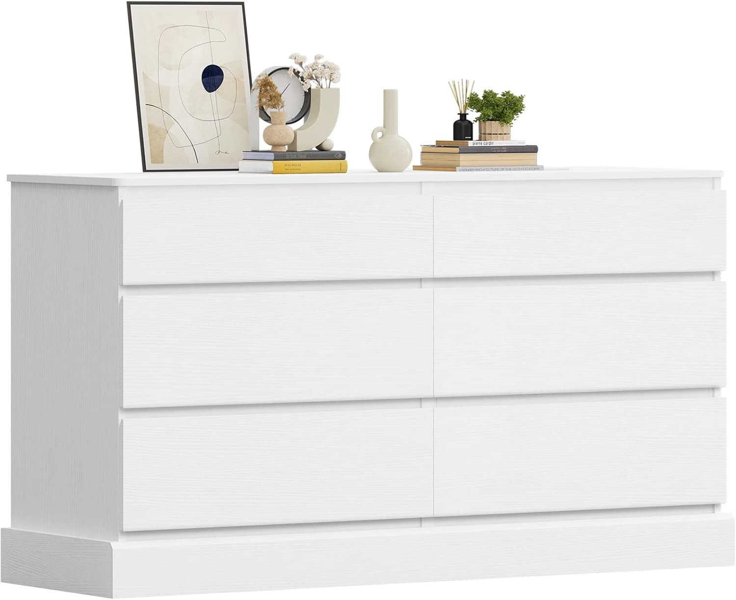 6 Drawer Double Dresser for Bedroom Chest of 6 Drawers Clothing Storage Cabinet