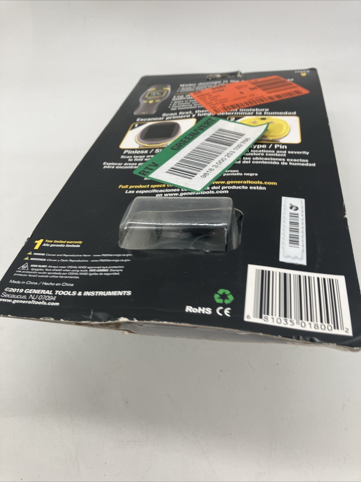 General Tools MM9 Pin and Pinless Moisture Meter for Water Damage Detection