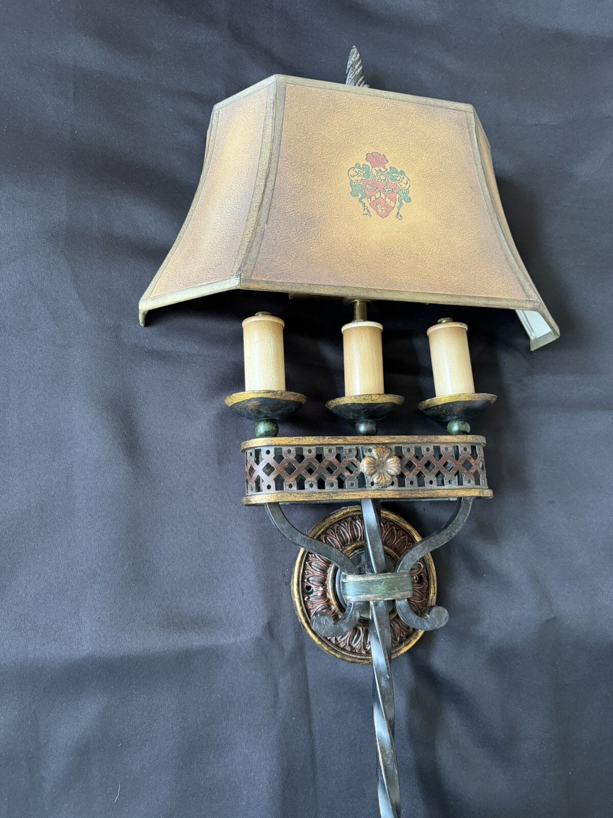 SINGLE - Fine Art Lamps Chateau Mediterranean Tudor Rustic Iron Wall Sconce 29”