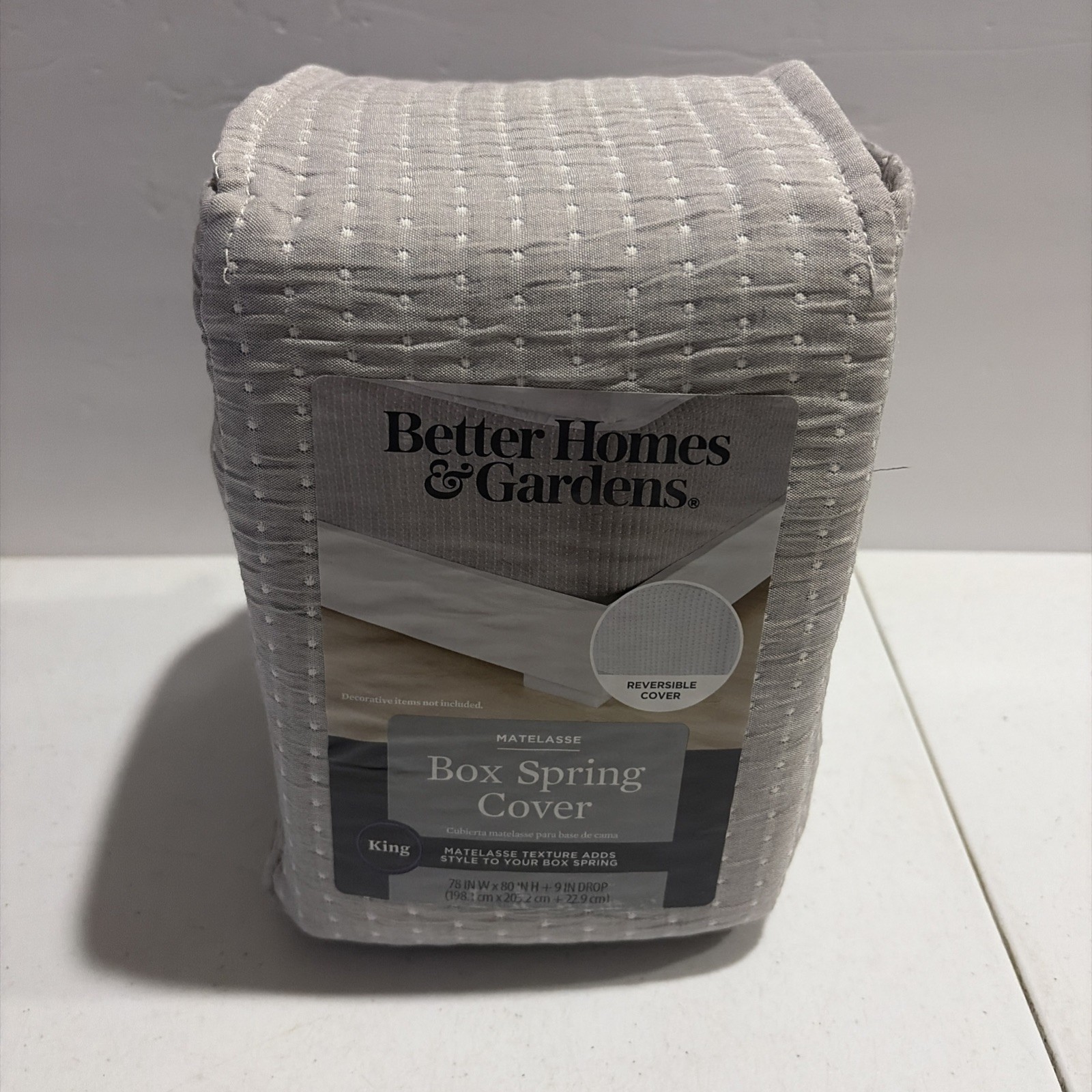 Better Homes & Gardens Box Spring Cover King Matelasse Reversible Cover
