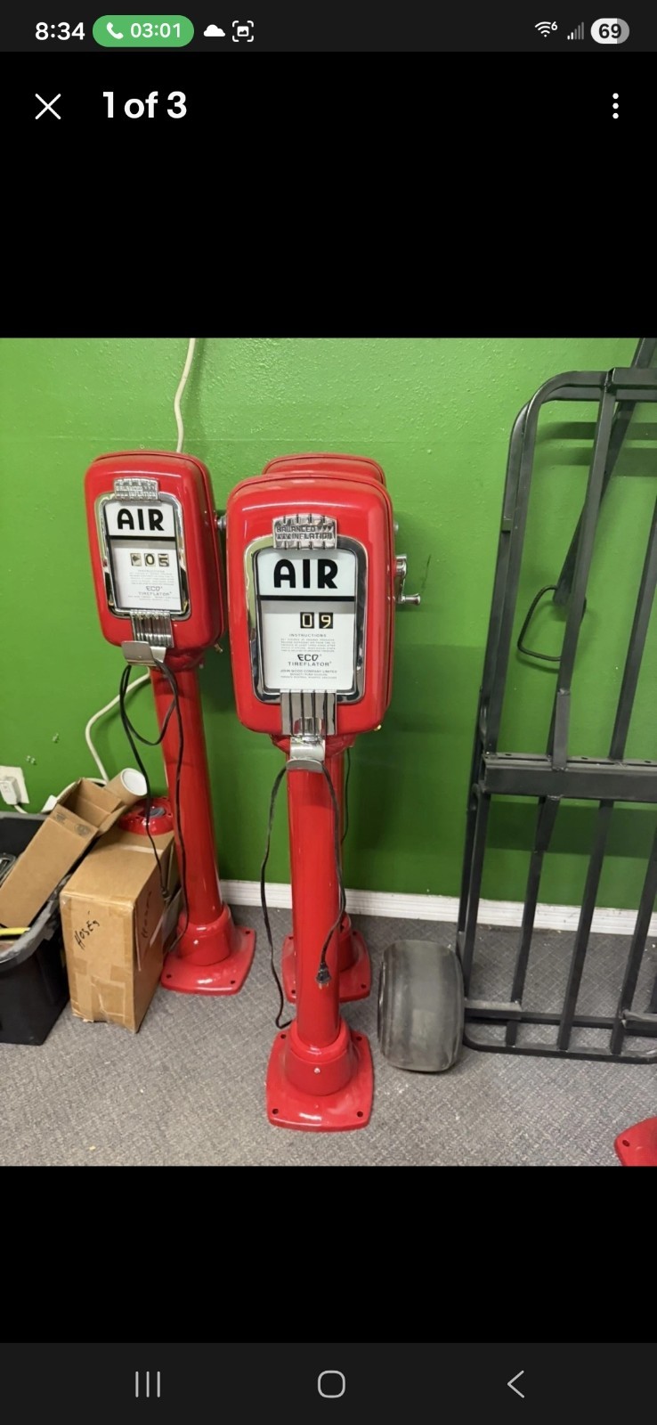 Eco Air Meter restored Working Lights Up powdercoated red Pump Tireflator
