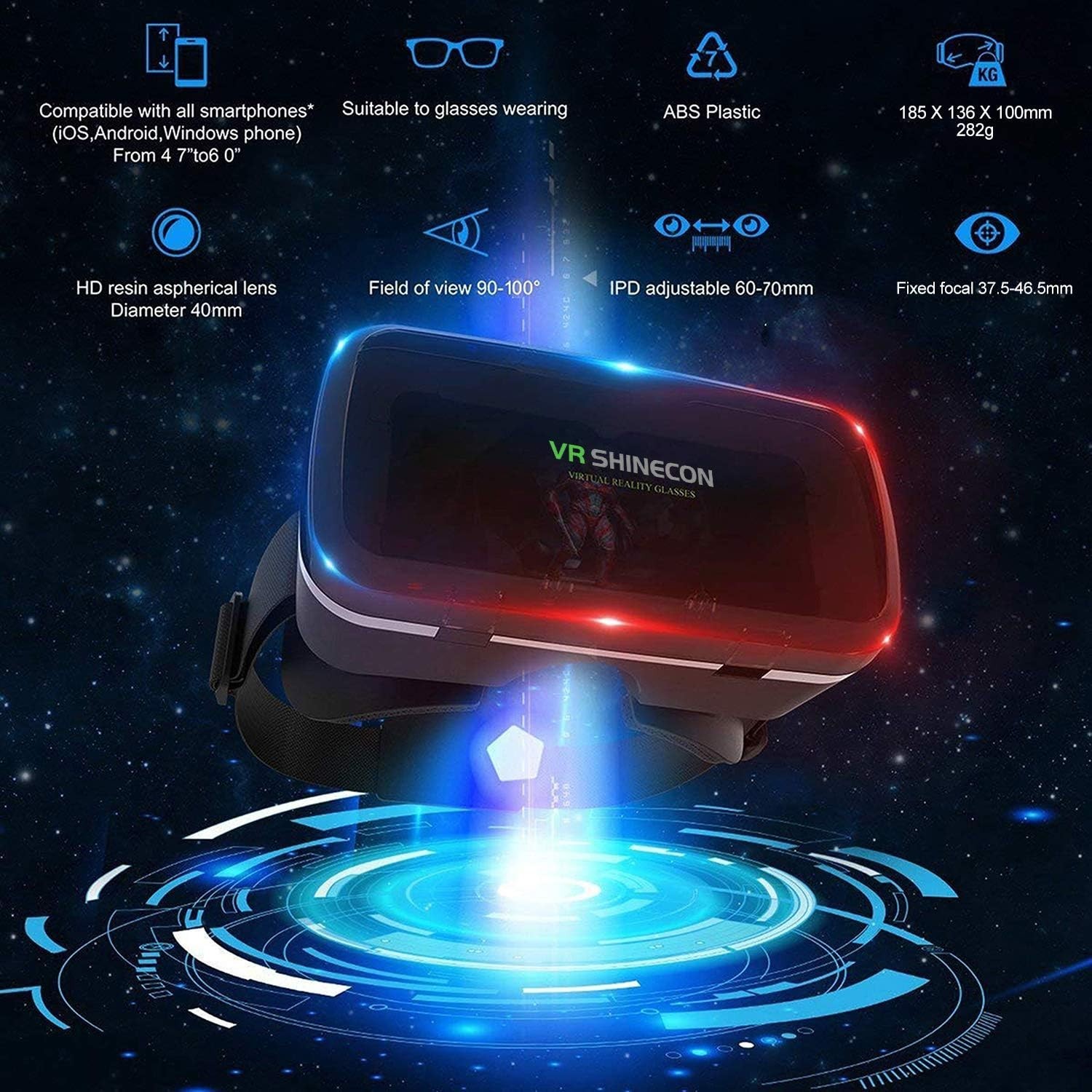 VR Headset Compatible with iPhone & Android Virtual Reality VR Goggles