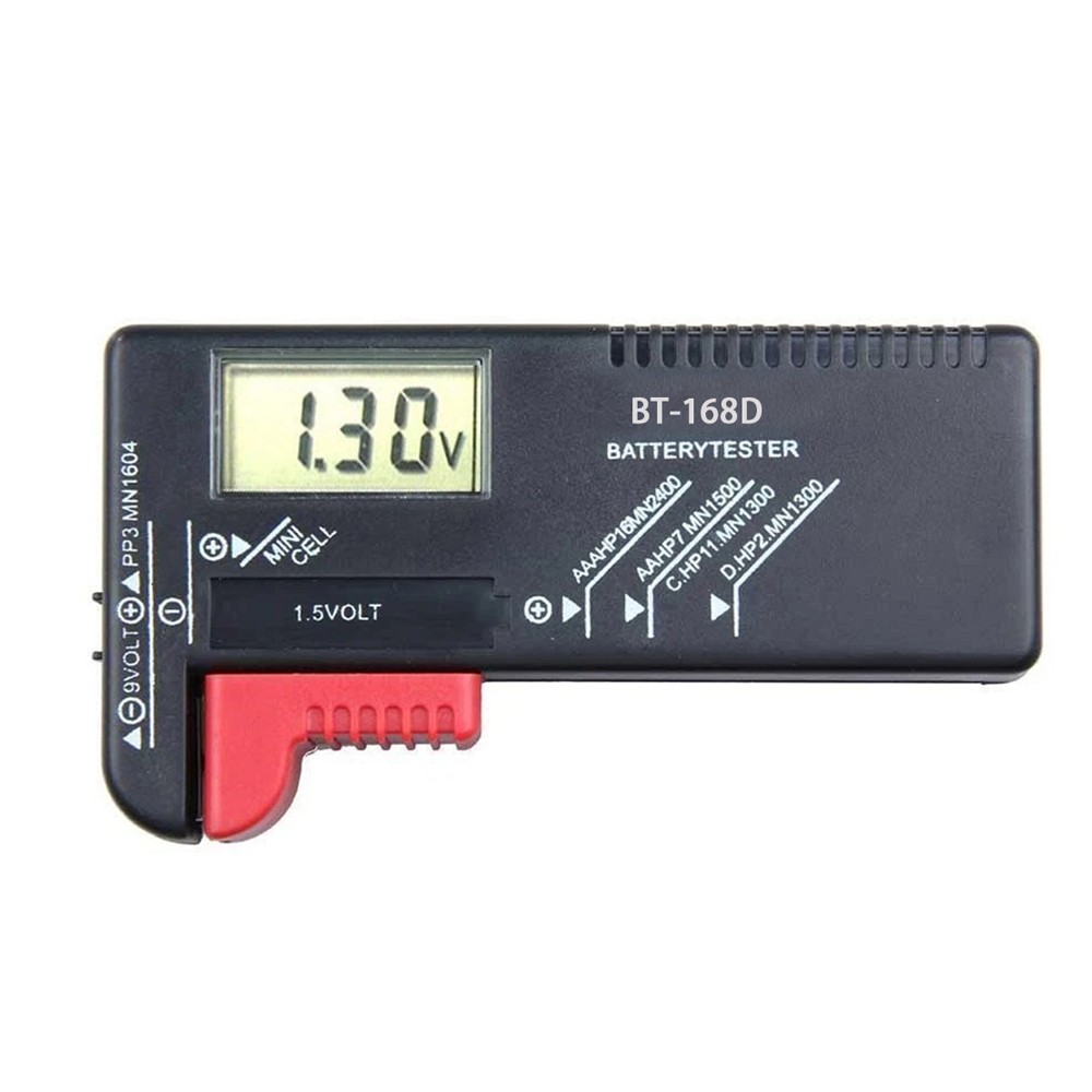 2 Pack Digital Battery Tester for AAA/AA/C/D/9V Universal Voltage Checker