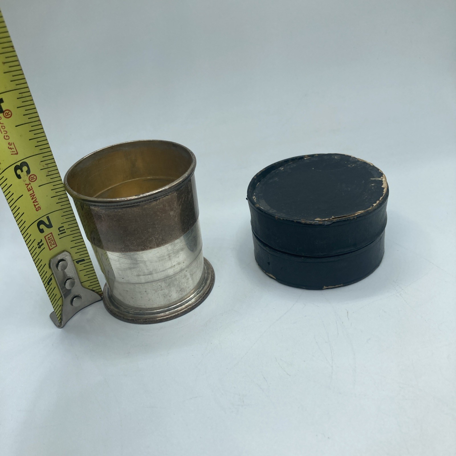 Vintage Antique Sterling Collapsible Cup - 62 Grams - With Case