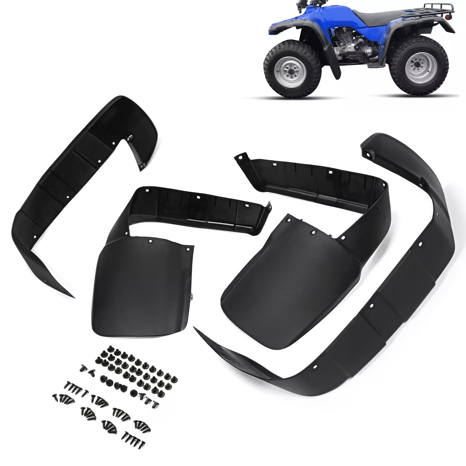 Black Fender Flaps Mud Splash Guards For Honda FourTrax TRX300 TRX 300 FW 96-00