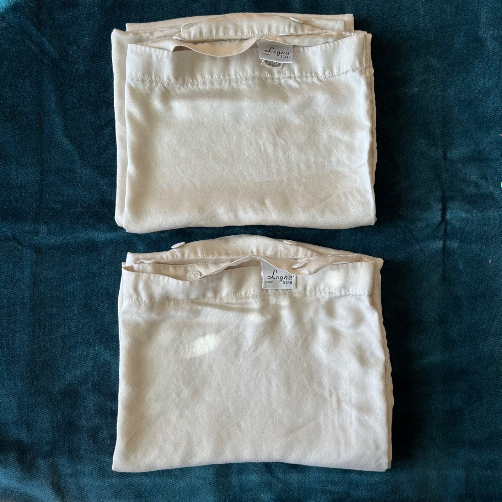 SDH Legna Lyocell King Pillowcases Set of (2) Ivory /Cream Button Closure