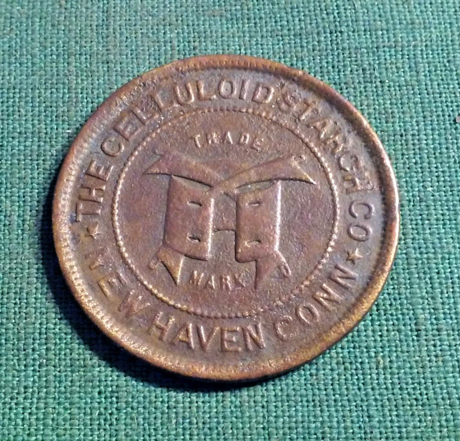 New Haven Conn The Celluloid Starch Co Trade Promo Advertising Bronze Token Coin