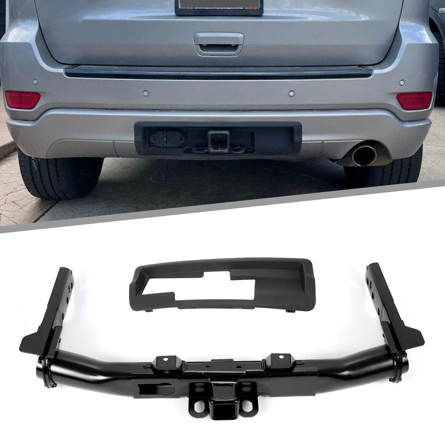 For Jeep Grand Cherokee L/4XE 2022 Steel Rear Trailer Hitch Receiver Hitch Bezel
