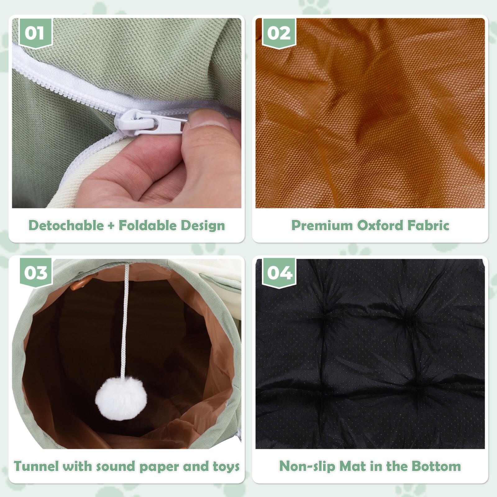 COZIWOW Cat Tunnel Bed 2-in-1 Cat Tunnel for Indoor Cats Collapsible Cat Cave