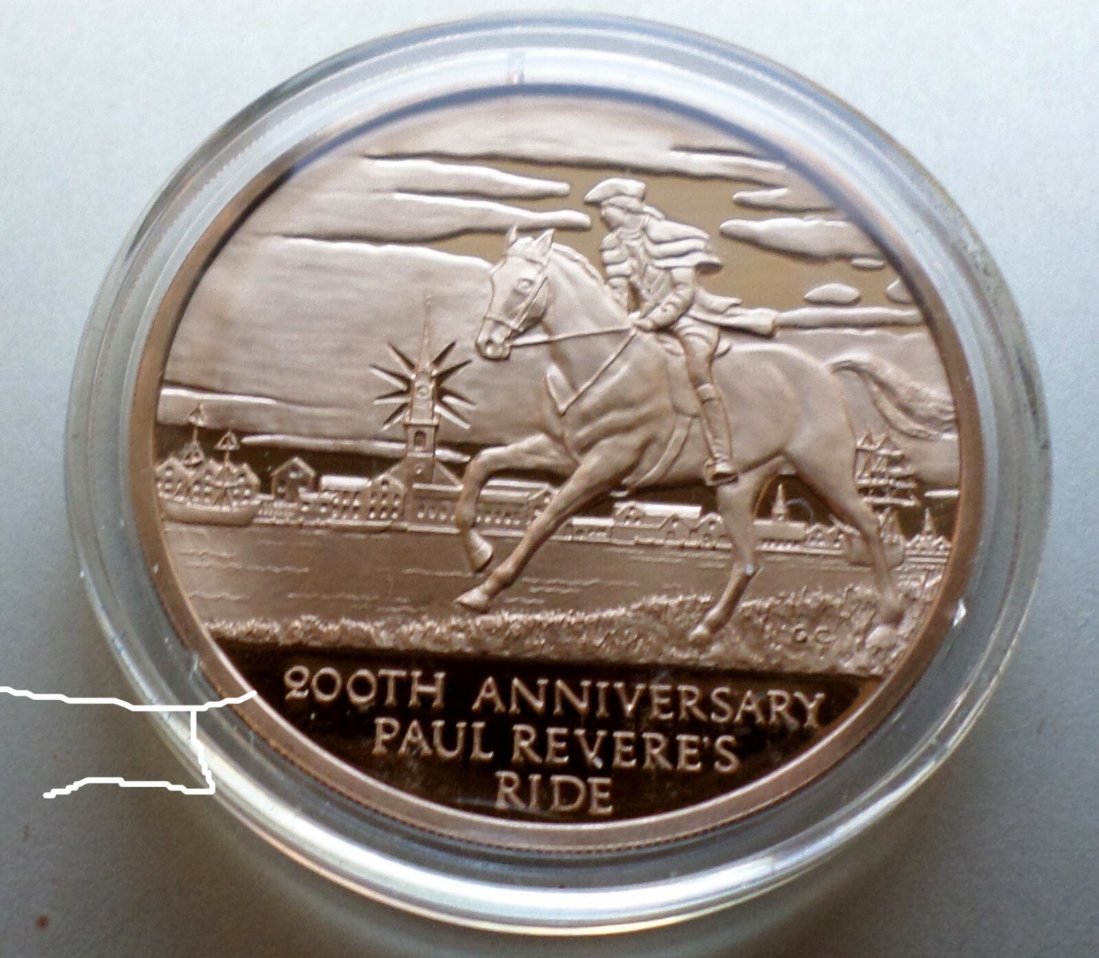 Paul Revere's Boston Midnight Horse Ride Bostonian Society Vintage Bronze Medal